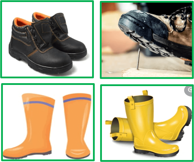 Different types safety footwear