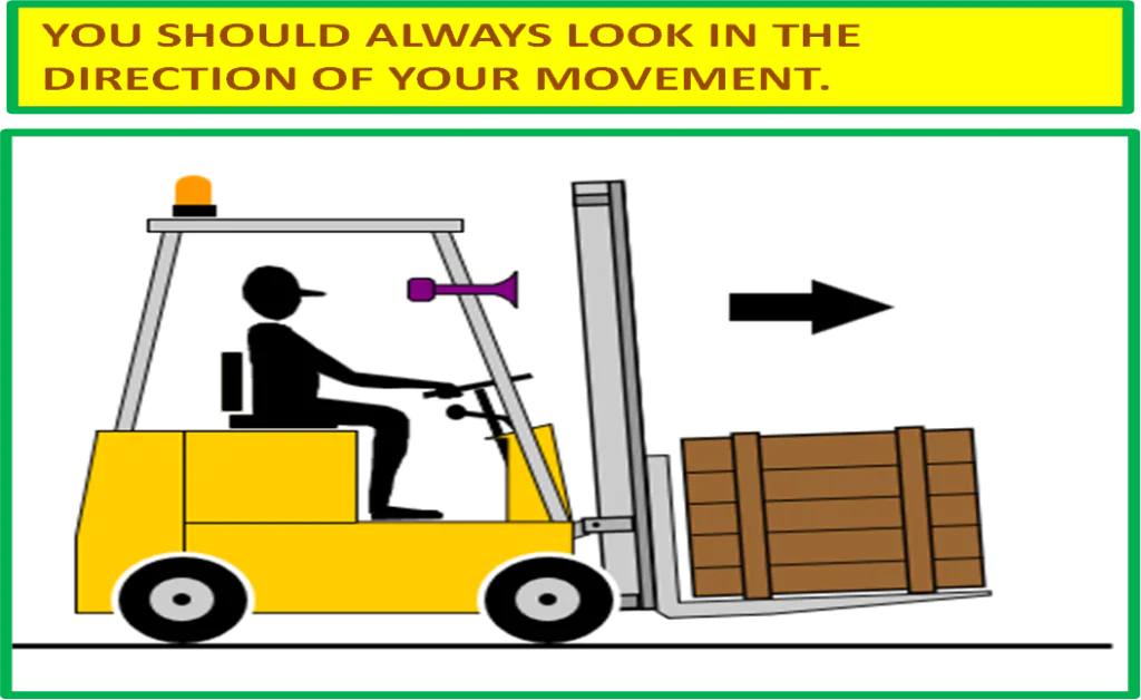 YOU SHOULD ALWAYS LOOK IN THE DIRECTION OF YOUR MOVEMENT.