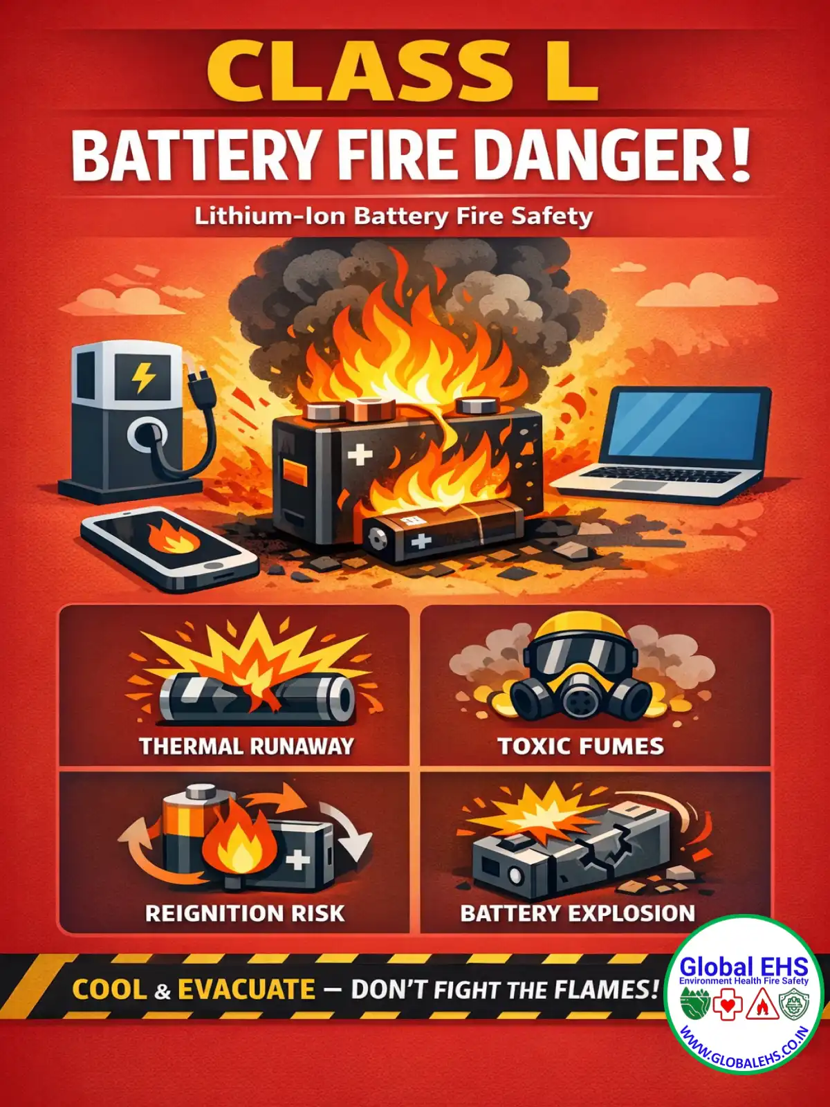 Class L Fire (Lithium-Ion Battery Fire) Safety Explained