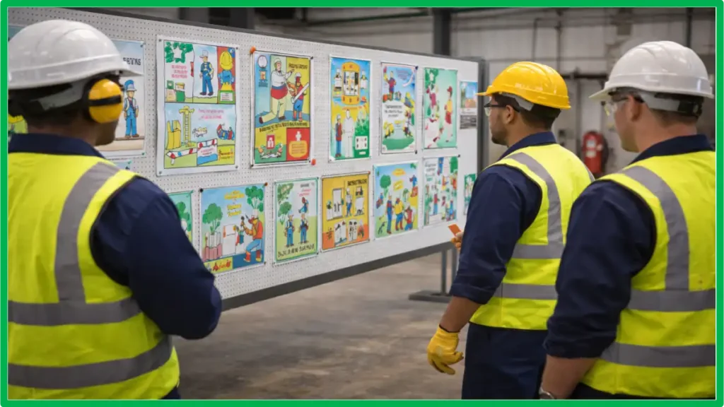 Employees participating in safety poster competition during National Safety Week 2026